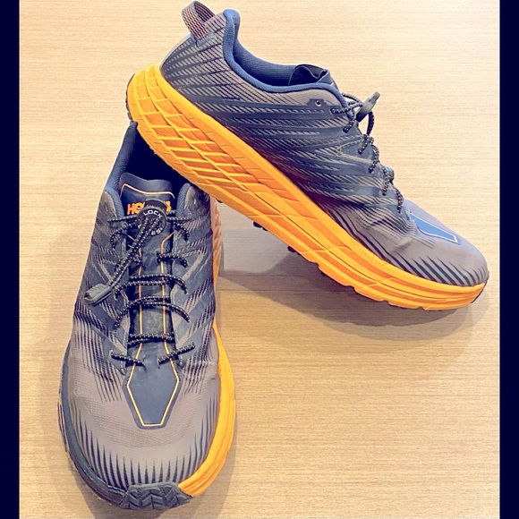 Hoka One One Speedgoat 4 Mens Running Shoes 1106525 BIBM Blue/Orange Size 12.5 - Picture 1 of 7